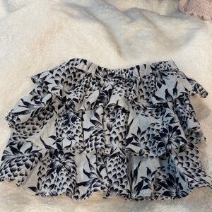 Crewcuts Black and White Floral Ruffle Skirt